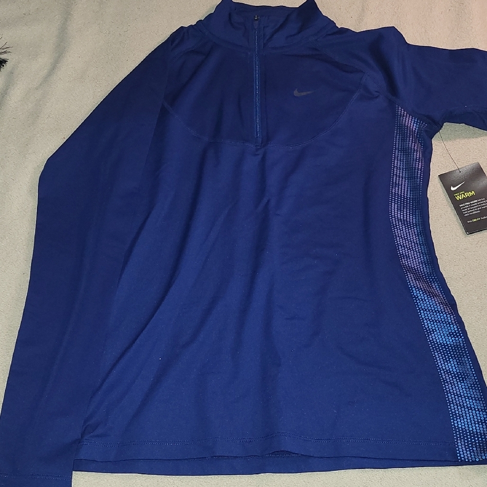 Nike Pro Warm Neried Blue Long Sleeve  Top